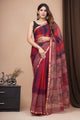 Hand Block Printed Kota Doria Saree CMSRE06SV0023