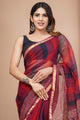 Hand Block Printed Kota Doria Saree CMSRE06SV0023