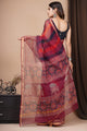 Hand Block Printed Kota Doria Saree CMSRE06SV0023