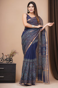 Exclusive Hand Block Printed Kota Doria Saree