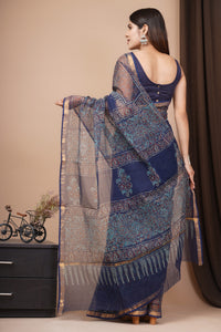 Exclusive Hand Block Printed Kota Doria Saree