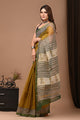 Crafts Moda Exclusive Block Printed Kota Doria Saree With Blouse