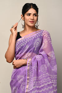 Exclusive Hand Block Printed Kota Doria Saree