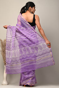 Exclusive Hand Block Printed Kota Doria Saree