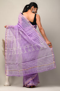 Exclusive Hand Block Printed Kota Doria Saree