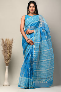 Exclusive Hand Block Printed Kota Doria Saree