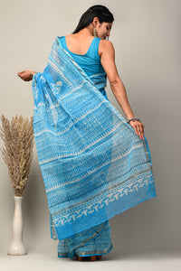 Exclusive Hand Block Printed Kota Doria Saree