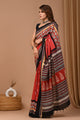 Crafts Moda Beautiful Block Printed Assam Silk Saree