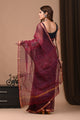 Crafts Moda Exclusive Hand Block Printed Kota Doria Saree With Blouse