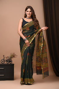 Exclusive Hand Block Printed Kota Doria Saree