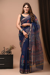 Exclusive Hand Block Printed Kota Doria Saree