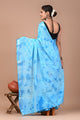 Block Printed Cotton linen Saree With Unstiched Blouse