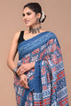 Printed Pure Cotton Mulmul Saree With Blouse