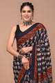 Printed Pure Cotton Mulmul Saree With Blouse