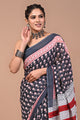 Printed Pure Cotton Mulmul Saree With Blouse