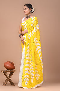 Printed Pure Cotton Mulmul Saree With Blouse