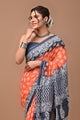 Jaipuri Printed Pure Cotton Mulmul Saree With Blouse