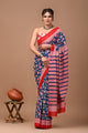 Jaipuri Printed Pure Cotton Mulmul Saree With Blouse