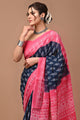 Jaipuri Printed Pure Cotton Mulmul Saree With Blouse