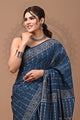 Indian Block Printed Cotton Saree With Blouse