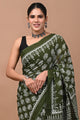 Jaipuri Printed Pure Cotton Mulmul Saree With Blouse