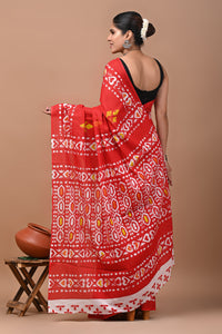 Jaipuri Printed Pure Cotton Mulmul Saree With Blouse