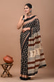 Jaipuri Printed Pure Cotton Mulmul Saree With Blouse