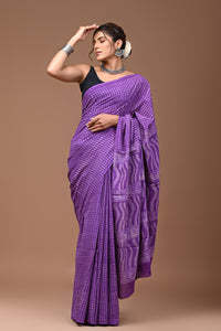 Hand Block Printed Pure Cotton Saree