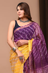 Crafts Moda Shibori Tie & Dye Kota Doria Saree With Blouse