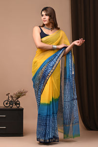 Crafts Moda Shibori Tie & Dye Kota Doria Saree With Blouse