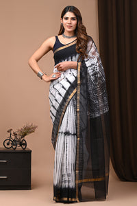 Crafts Moda Shibori Tie & Dye Kota Doria Saree With Blouse