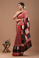 Printed Pure Cotton Mulmul Saree With Blouse