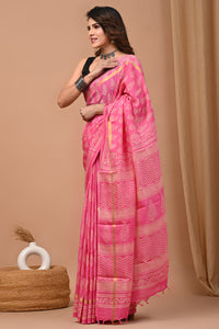 Jaipuri Traditional Block Printed Assam Silk Saree