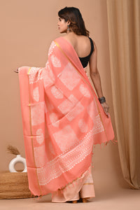 Jaipuri Traditional Block Printed Assam Silk Saree
