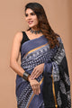 Traditional Indian Block Printed Assam Silk Saree With Blouse