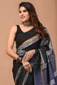 Traditional Indian Block Printed Assam Silk Saree With Blouse