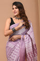 Traditional Indian Block Printed Assam Silk Saree With Blouse