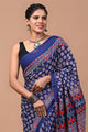 Printed Pure Cotton Mulmul Saree With Blouse