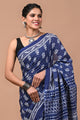 Printed Pure Cotton Mulmul Saree With Blouse