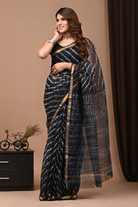 Crafts Moda Exclusive Block Printed Kota Doria Saree With Blouse