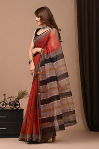 Crafts Moda Exclusive Block Printed Kota Doria Saree With Blouse