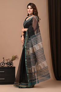 Crafts Moda Exclusive Block Printed Kota Doria Saree With Blouse