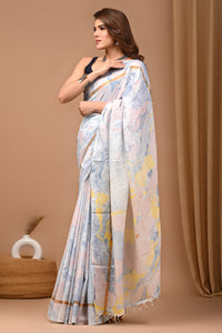 Crafts Moda Beautiful Block Printed Assam Silk Saree