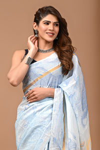 Crafts Moda Beautiful Block Printed Assam Silk Saree