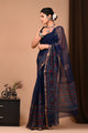 Hand Block Printed Pure Kota Doria Saree CMSRE06SV0008