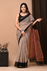 Exclusive Hand Block Printed Kota Doria Saree