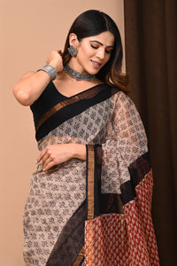 Exclusive Hand Block Printed Kota Doria Saree