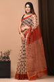 Exclusive Hand Block Printed Kota Doria Saree CMSRE06SV0148