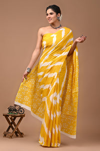 Printed Pure Cotton Mulmul Saree With Blouse