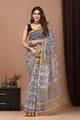 Crafts Moda Exclusive Block Printed Kota Doria Saree With Blouse